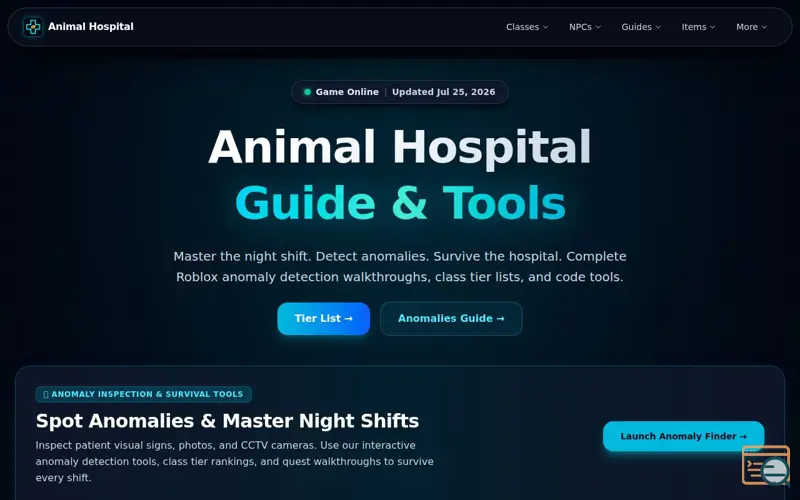Screenshot of Animal Hospital Guide & Tools