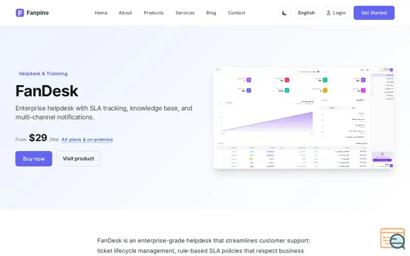 Screenshot of FanDesk
