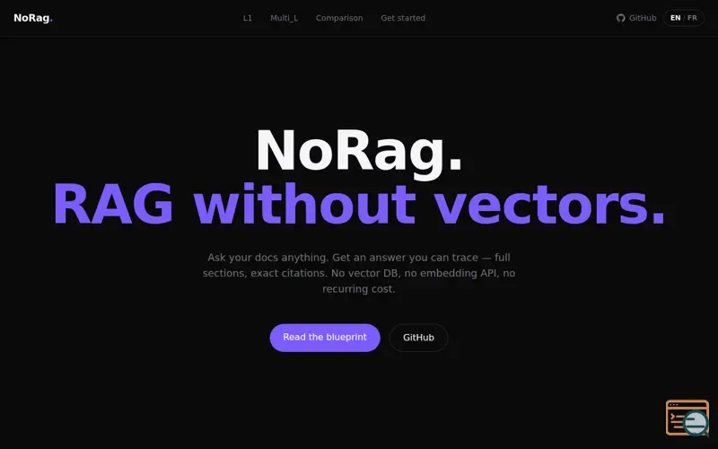 Screenshot of NoRag
