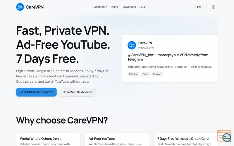 Screenshot of CareVPN