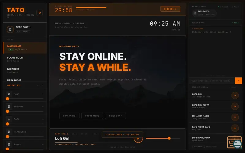 Screenshot of TATO Digital Camp