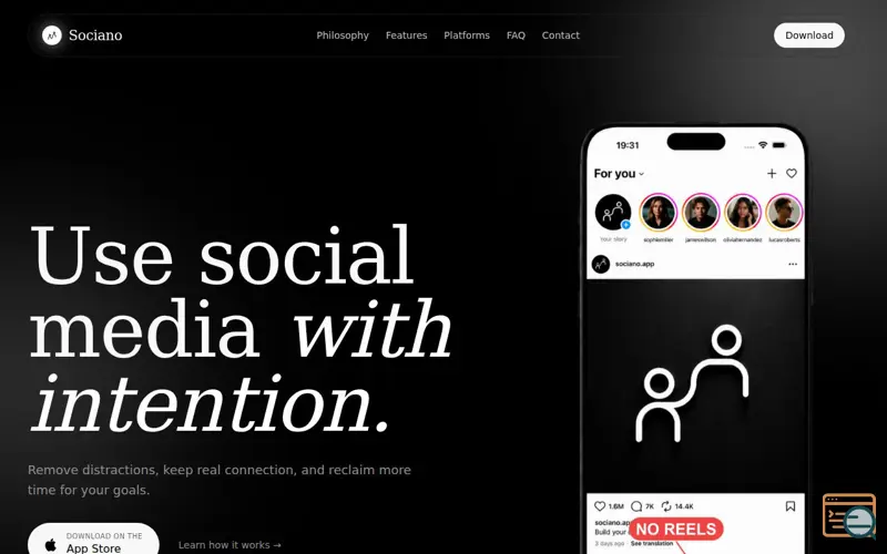 Screenshot of Sociano