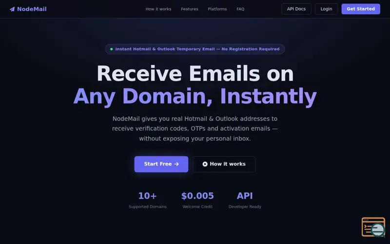 Screenshot of NodeMail