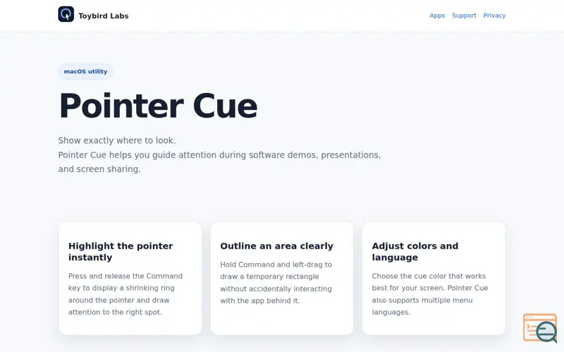 Screenshot of Pointer Cue