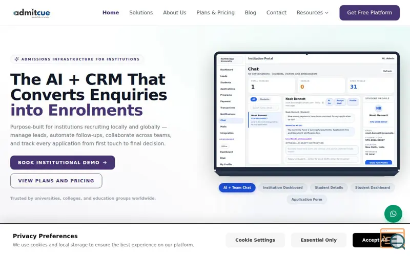 Screenshot of AdmitCue