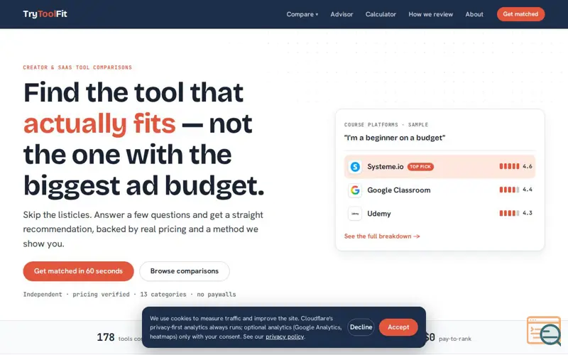 Screenshot of TryToolFit