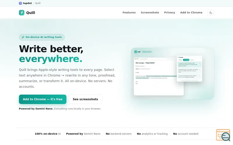 Screenshot of Quill