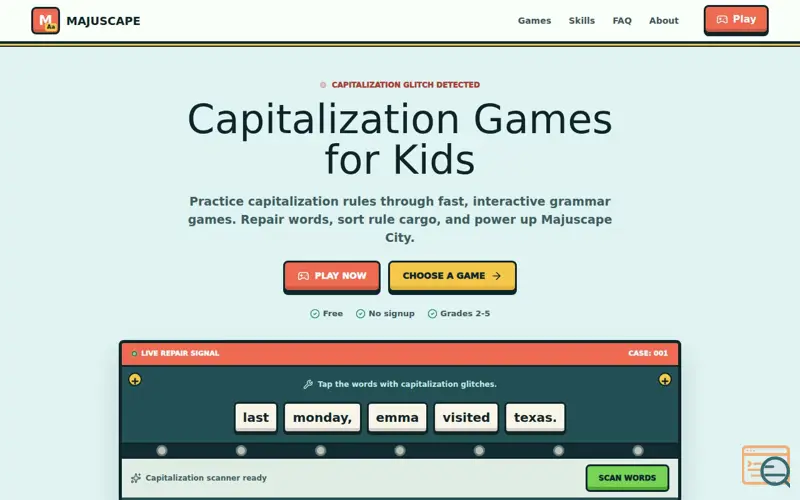 Screenshot of Majuscape