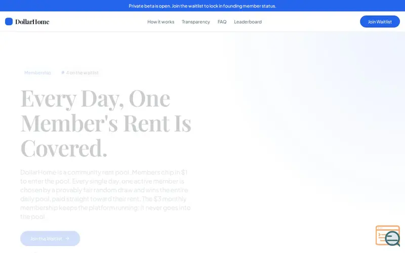 Screenshot of DollarHome