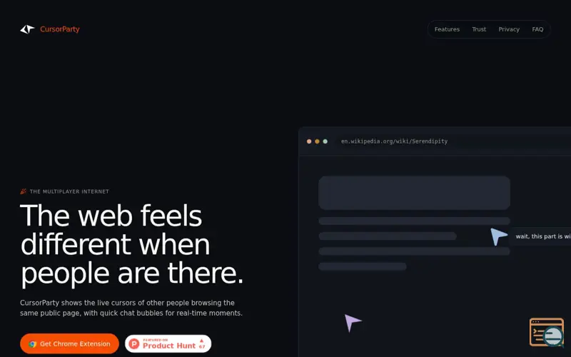 Screenshot of cursor party