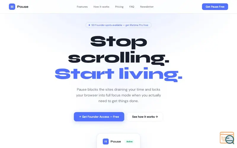 Screenshot of Pause - Website Blocker