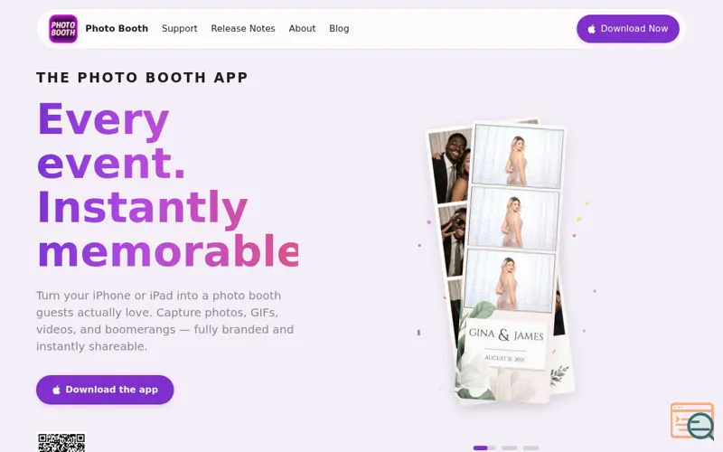 Screenshot of The Photo Booth App