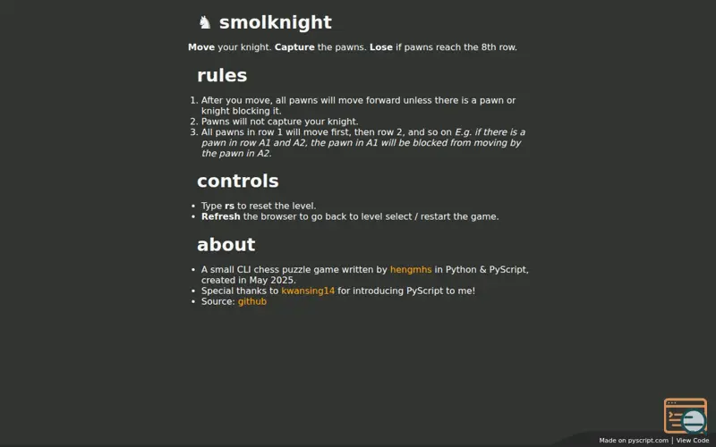 Screenshot of Smolknight