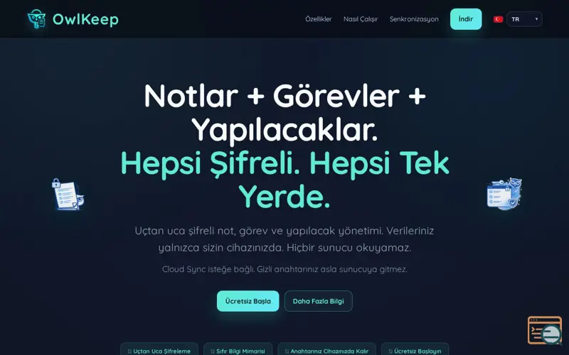 Screenshot of OwlKeep