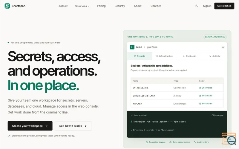 Screenshot of Shortspan