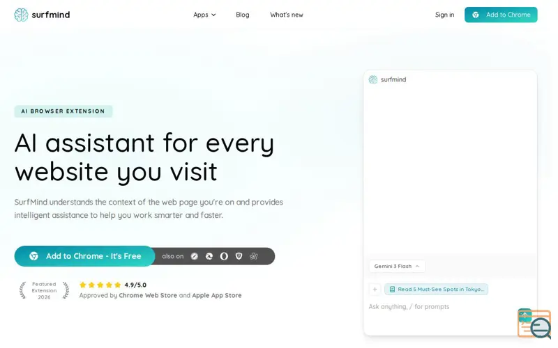 Screenshot of SurfMind