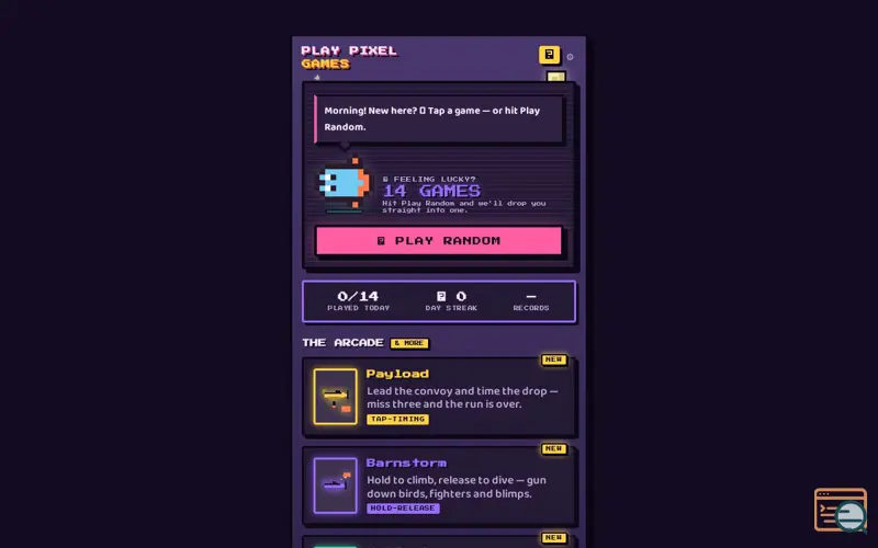 Screenshot of Play Pixel Games