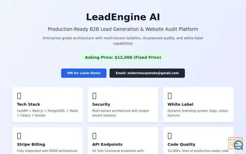 Screenshot of LeadEngine AI