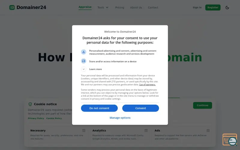 Screenshot of Domainer24