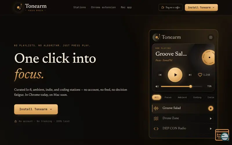 Screenshot of Tonearm