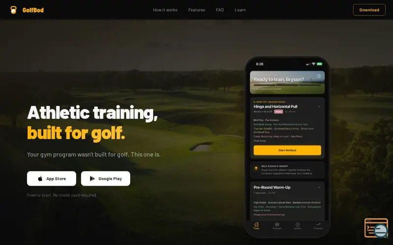 Screenshot of GolfBod, a launch using OneSignal Email