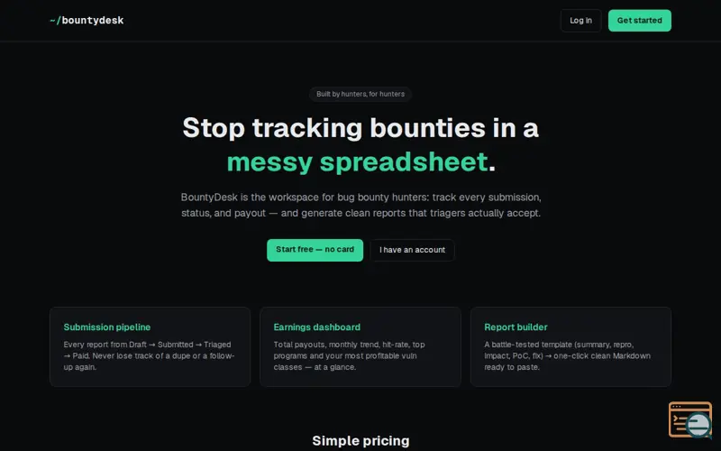 Screenshot of BountyDesk