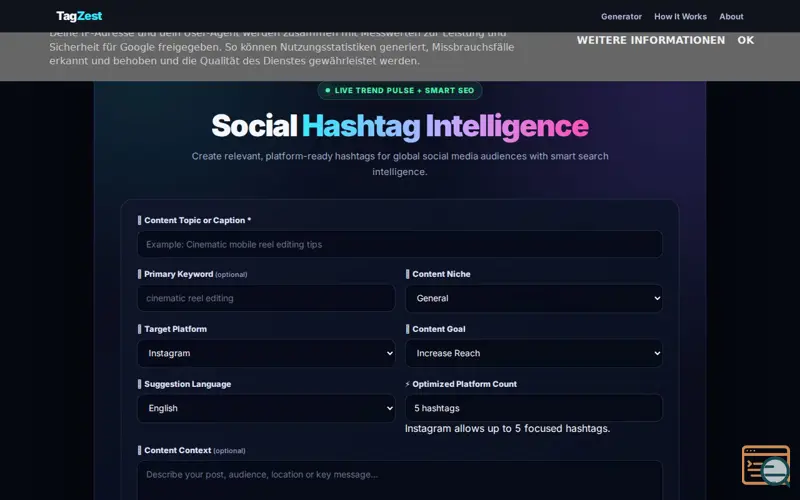 Screenshot of TagZest