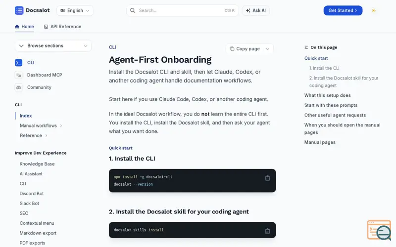 Screenshot of DocsAlot CLI