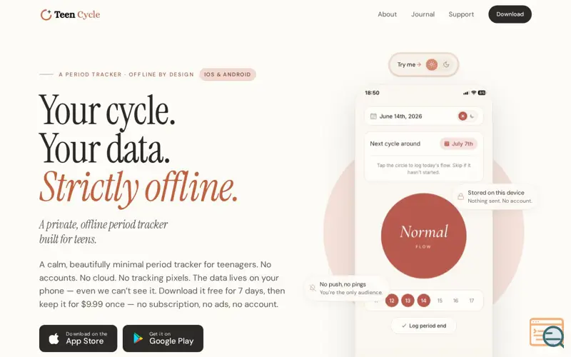 Screenshot of TeenCycle