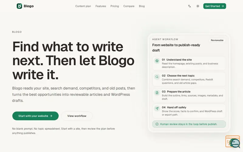 Screenshot of Blogo