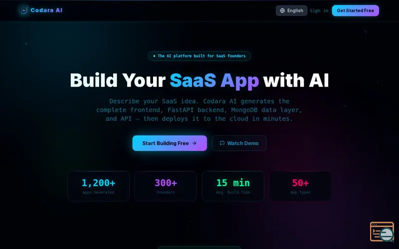 Screenshot of Codara AI , a launch using Ngrok