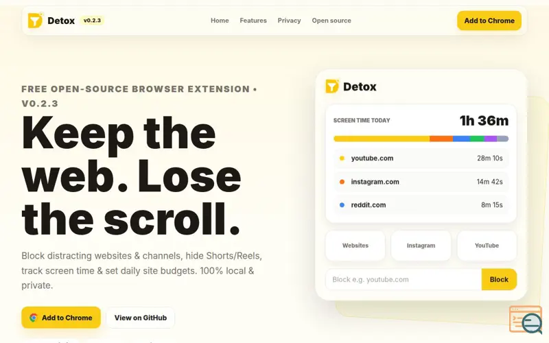 Screenshot of Detox