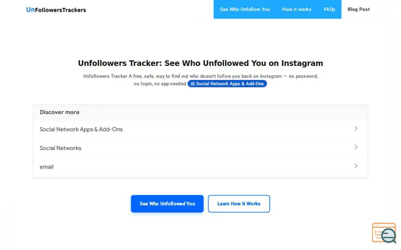 Screenshot of Unfollowerstrackers.com