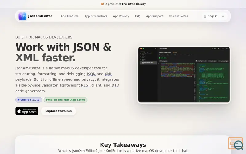 Screenshot of Json XML Editor