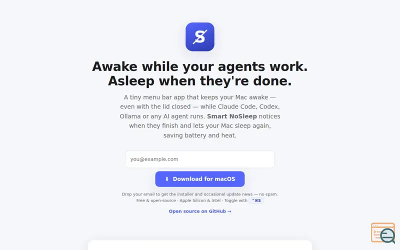 Screenshot of NoSleep