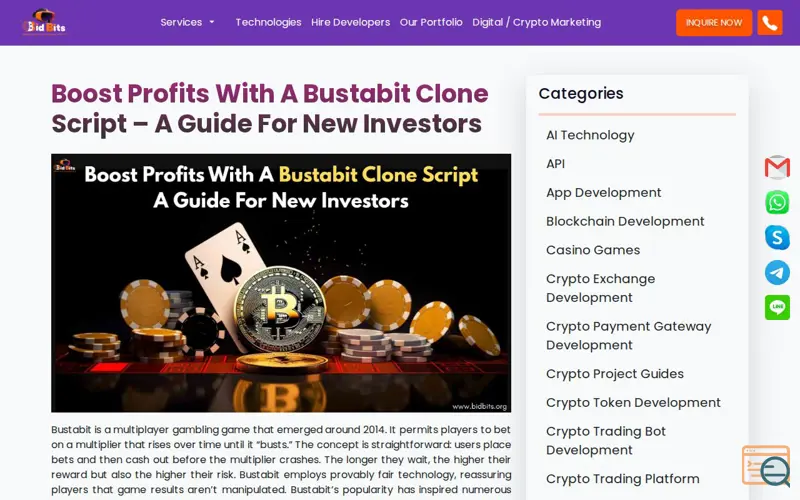 Screenshot of Bustabit Clone, a launch using Animate.css