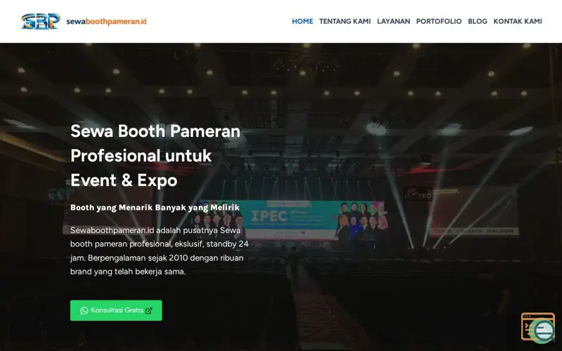 Screenshot of Sewa Booth Pameran
