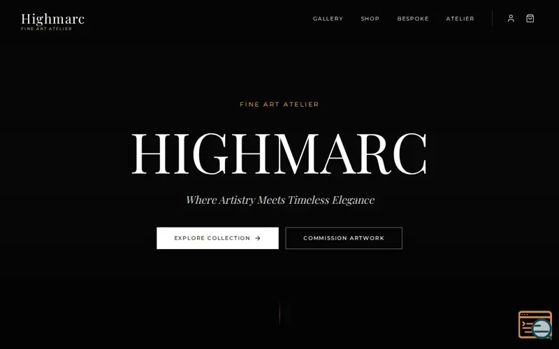 Screenshot of Highmarc Fine Art Atelier