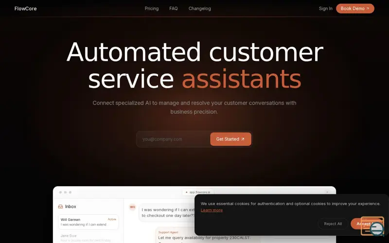 Screenshot of  FlowCore