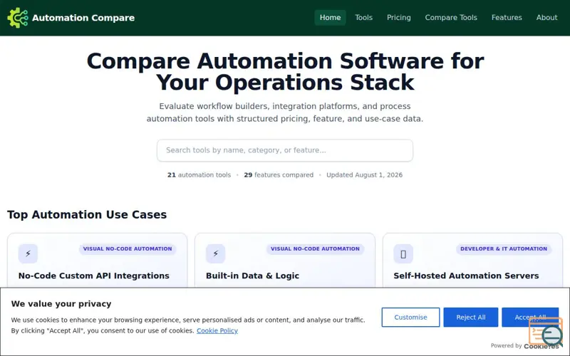 Screenshot of Automation Compare