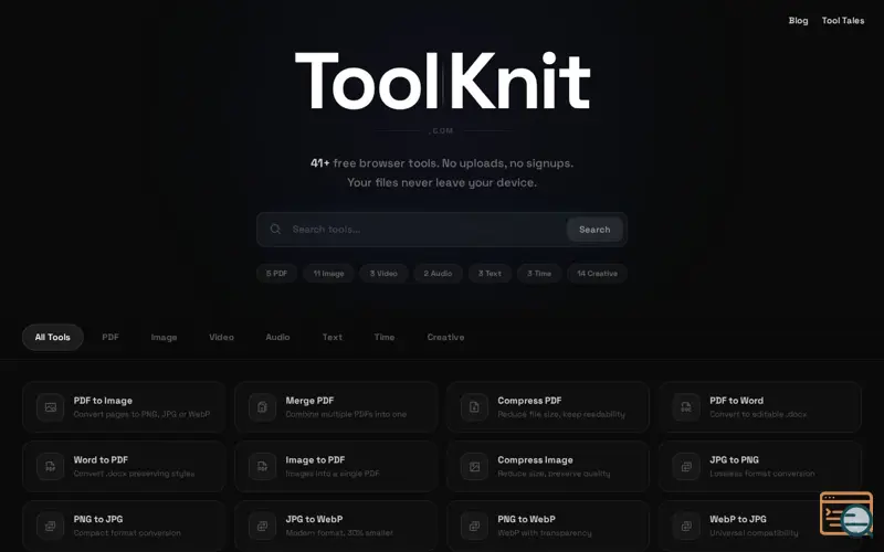 Screenshot of ToolKnit, a launch using Alibaba Mail