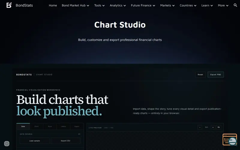 Screenshot of BondStats Chart Studio