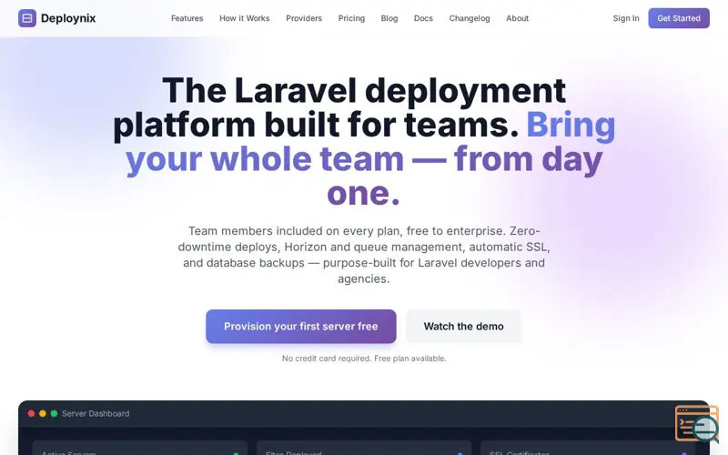 Screenshot of Deploynix