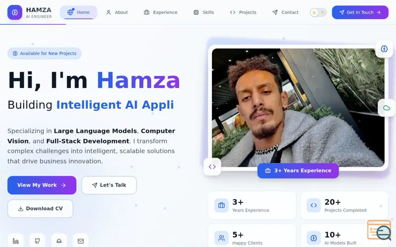 Screenshot of Hamza Boughanim Portfolio