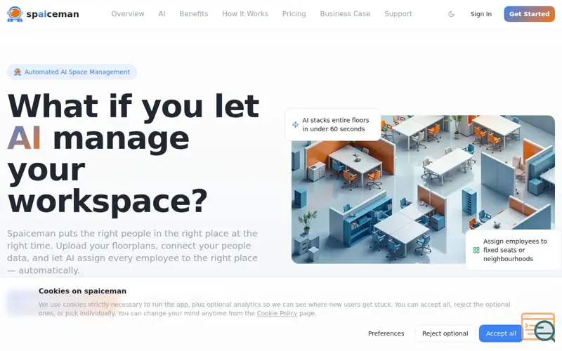 Screenshot of spaiceman - automated ai space manager, a launch using mail-forwarder.io