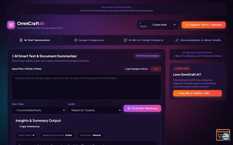 Screenshot of OmniCraft AI