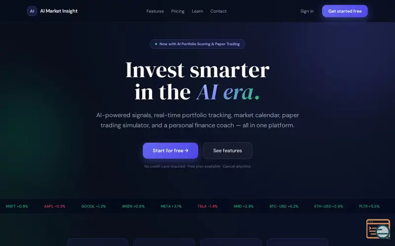 Screenshot of AI Market Insight 
