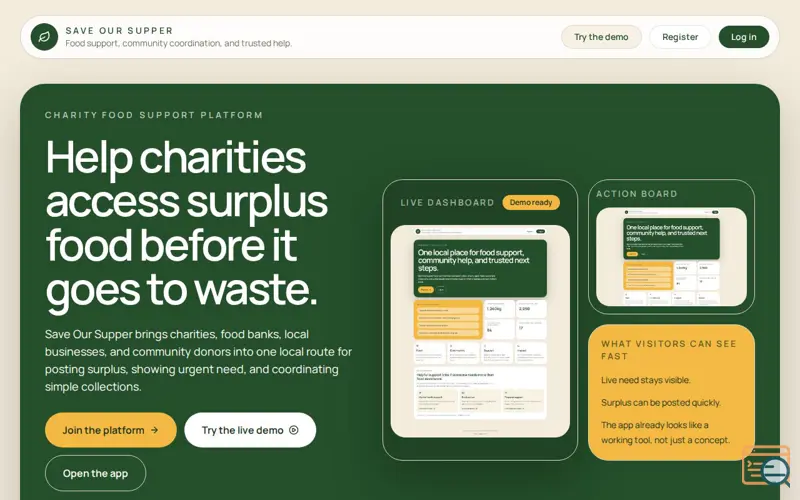 Screenshot of Save Our Supper