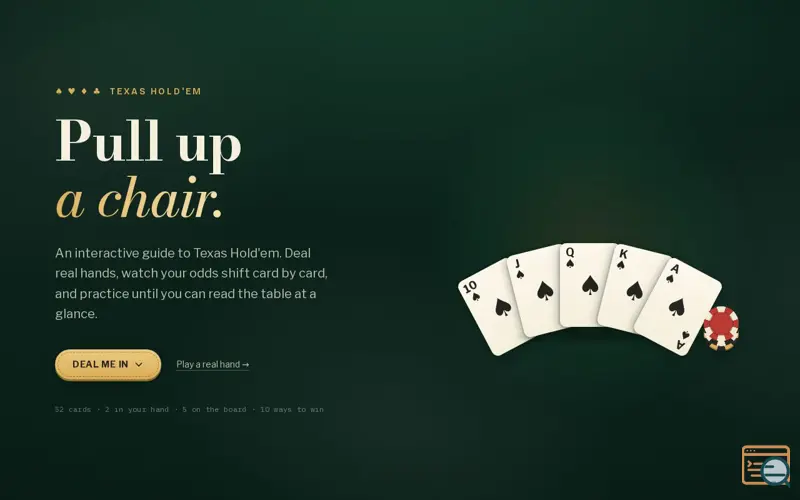 Screenshot of An Interactive Guide to Poker