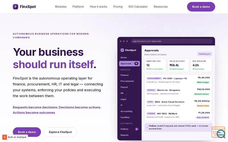 Screenshot of FinxSpot 